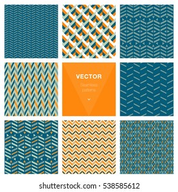 Set of 8 popular geometric patterns.