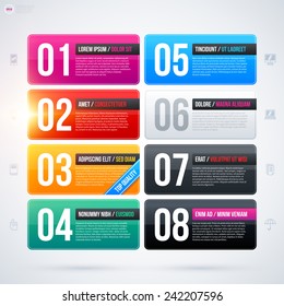 Set of 8 rectangle banners on white background. EPS10