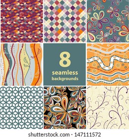 set of 8 Seamless Backgrounds