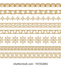 set of 8 seamless horisontal borders