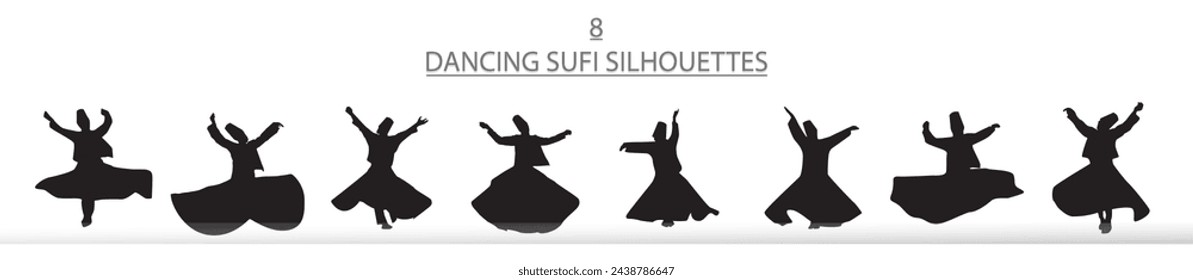 Fondo de vector de silueta de baile sufí