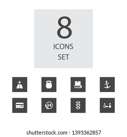Set of 8 systematization icons set. Collection of traffic light, heavy, trip and other elements.