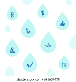 Set Of 8 Systematization Icons Set.Collection Of Position, Airplane, Crane And Other Elements.