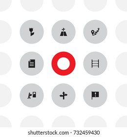 Set Of 8 Systematization Icons Set.Collection Of Ladder, Deliveryman, Document And Other Elements.