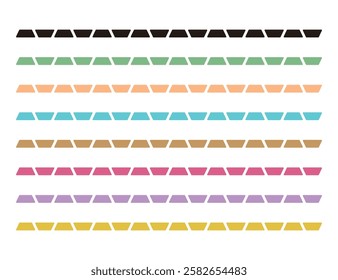 Set of 8 types of lines using trapezoids