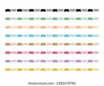 Set of 8 types of lines using trapezoids