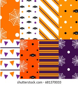 Set 8 vector patterns halloween. texture can be used for wallpaper,  web page,background,surface