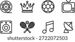 Set of 8 vector silhouette icons bundle for design royalty free silhouette