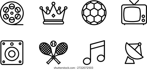 Set of 8 vector silhouette icons bundle for design royalty free silhouette
