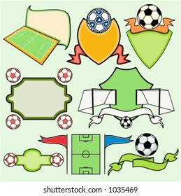 A set of 8 vector sport templates of soccer.Ready-to-cut.Pantone colors.