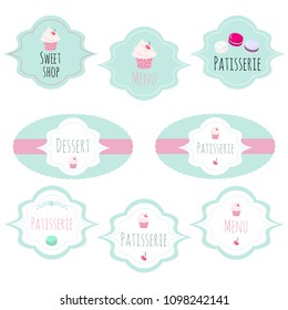 Set of 8 vector sweet labels, perfect for your tasty business projects