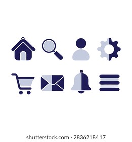 Set of 8 webicons vector illustration