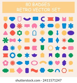 Conjunto de 80 formas geométricas retro. 2.000