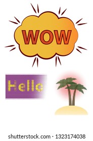 Set of 80s vector icons. Pixelized 8 bit 3 icons. For web, stickers, label.
