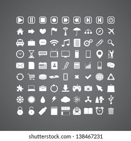 set of 81 different media icons. Vector set eps8