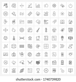 Set of 81 Simple Line Icons of stock; financial; right; advice; game Vector Illustration