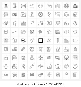 Set of 81 Simple Line Icons for Web and Print such as circle; up; lock; paragraph; first line Vector Illustration