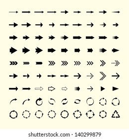 set of 81 universal arrows. vector eps8
