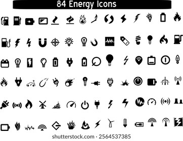 Set of 84 Energy  icons , vector