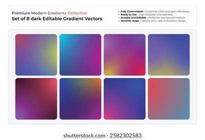 Set of 87 PinkPurple Fully Editable Gradient Vectors