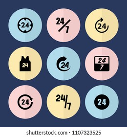 Set of 9 24 filled icons such as