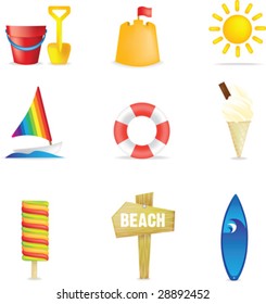 Set of 9 3d beach images