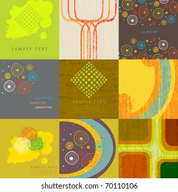 Set of 9 abstract grunge backgrounds