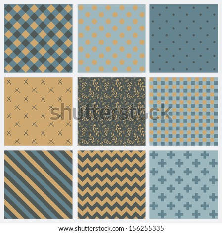 Set of 9 abstract seamless background