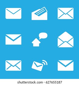 set of 9 address filled icons such as mail, envelope, letter