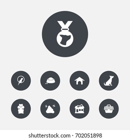 Set Of 9 Animals Icons Set.Collection Of Dog, Store, Bird And Other Elements.