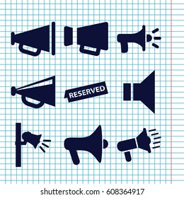 Set of 9 announcement filled icons such as megaphone
