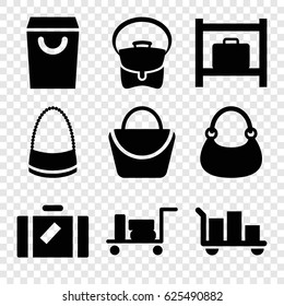 set of 9 bag icons