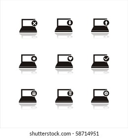 set of 9 black notebook icons