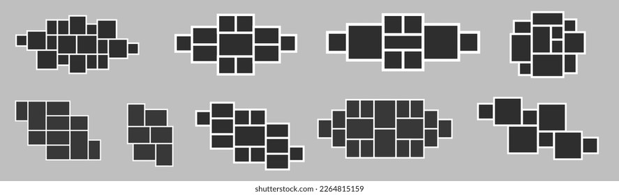 Set von 9 Blankofos oder Bild Vector montieren Mega Kollektion Bundle. Rahmen. Bildschule. Bilderrahmen. Bilderrahmen-Set. Bildrahmen-Bundle.