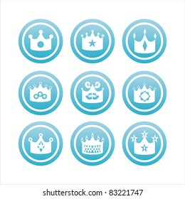 set of 9 blue crown signs