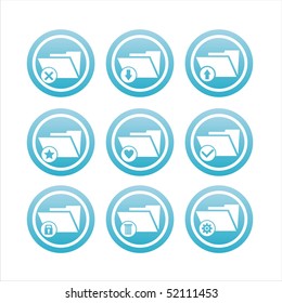 set of 9 blue folder signs