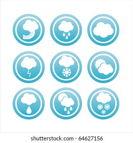 set of 9 blue weather signs