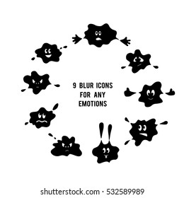 Set Of 9 Blur Icons For Any Emotions 3
