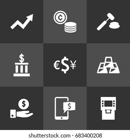 Set Of 9 Budget Icons Set.Collection Of Judge, Save Money, Ingot And Other Elements.