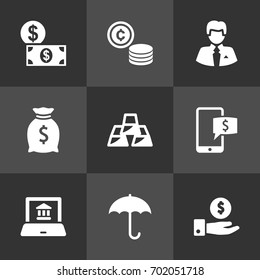 Set Of 9 Budget Icons Set.Collection Of Worker, Sack, Save Money And Other Elements.