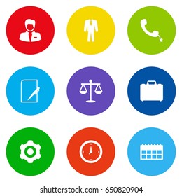 Set Of 9 Business Icons Set.Collection Of Worker, Telephone, Time And Other Elements.