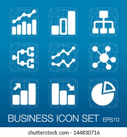Set of 9 Business icon-vector illustration.