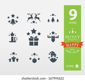 Set of 9 Christmas icons