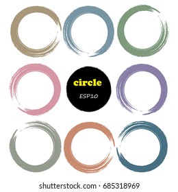 Set of 9 circles,Vector design elements.