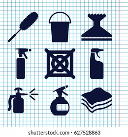 Set of 9 cleaning icons