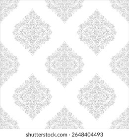 Conjunto de 9 padrões de vetor de damasco incolor para papel de parede, cortinas e telhas