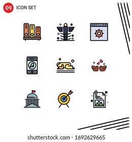Set mit 9 kommerziellen Billardfarben-Paket für Spieler; Medien; medizinisch, Kommunikation; Design-Elemente für die bearbeitbare Vektorillustration von Webseiten