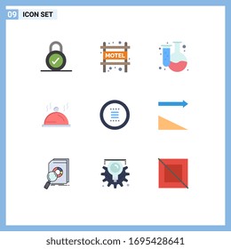 Set of 9 Commercial Flat Colors pack for menu; circle; education; app; pallat Editable Vector Design Elements