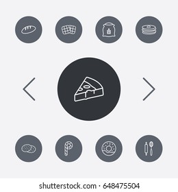 Set Of 9 Cook Outline Icons Set.Collection Of Pizza, Pancakes, Waffle And Other Elements.