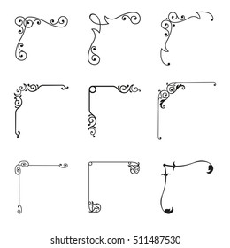 Set of 9 decorative corners